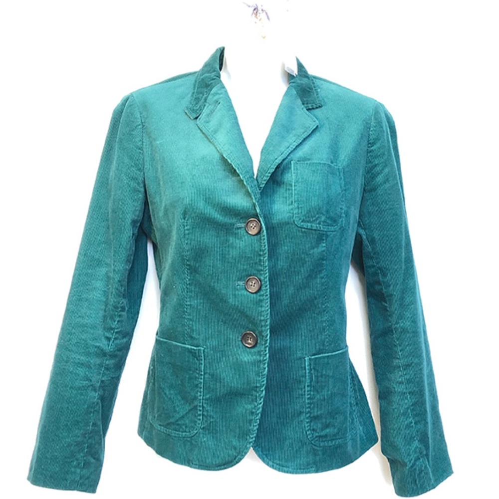 Talbots I Soft Teal Corduroy Blazer